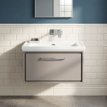 [BFLL3225H] Longnor Single Drawer Wall Hung Vanity Basin Unit with 0 Tap Hole Traditional Fireclay Basin, Choice of Size and Colour - Silo