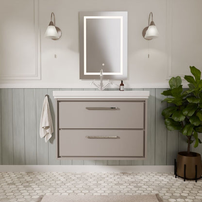 [BFLL3226A] Longnor 2 Drawer Wall Hung Vanity Basin Unit with 1 Tap Hole Traditional Fireclay Basin, Choice of Size and Colour - Lifestyle 1