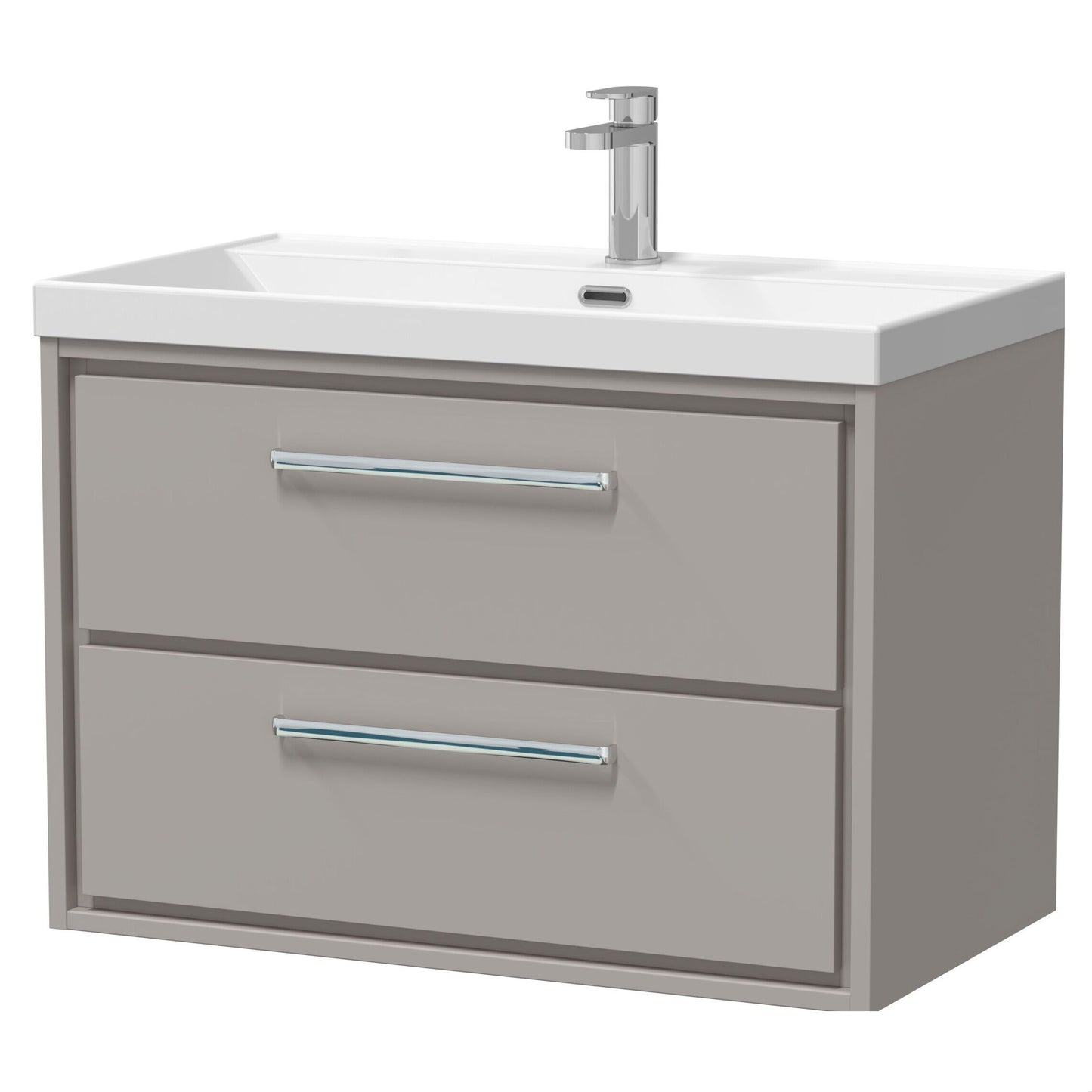 [BFLL3226E] Longnor Modern Wall Hung Vanity 2 Drawer Vanity Basin Unit with Rectangular Basin, Choice of Size and Colour - Cutout