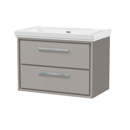 [BFLL3226H] Longnor 2 Drawer Wall Hung Vanity Basin Unit with 0 Tap Hole Traditional Fireclay Basin, Choice of Size and Colour - Cutout