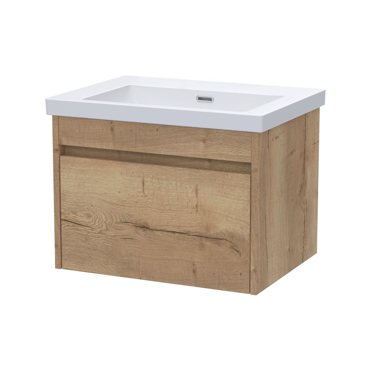 [BFLW1894K] Swainsley Contemporary Wall Hung 1 Drawer Vanity Unit with 0 Tap Hole Fireclay Basin - Choice of Size and Colour - Cutout