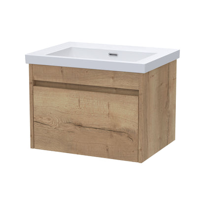 [BFLW1894K] Swainsley Contemporary Wall Hung 1 Drawer Vanity Unit with 0 Tap Hole Fireclay Basin - Choice of Size and Colour - Cutout