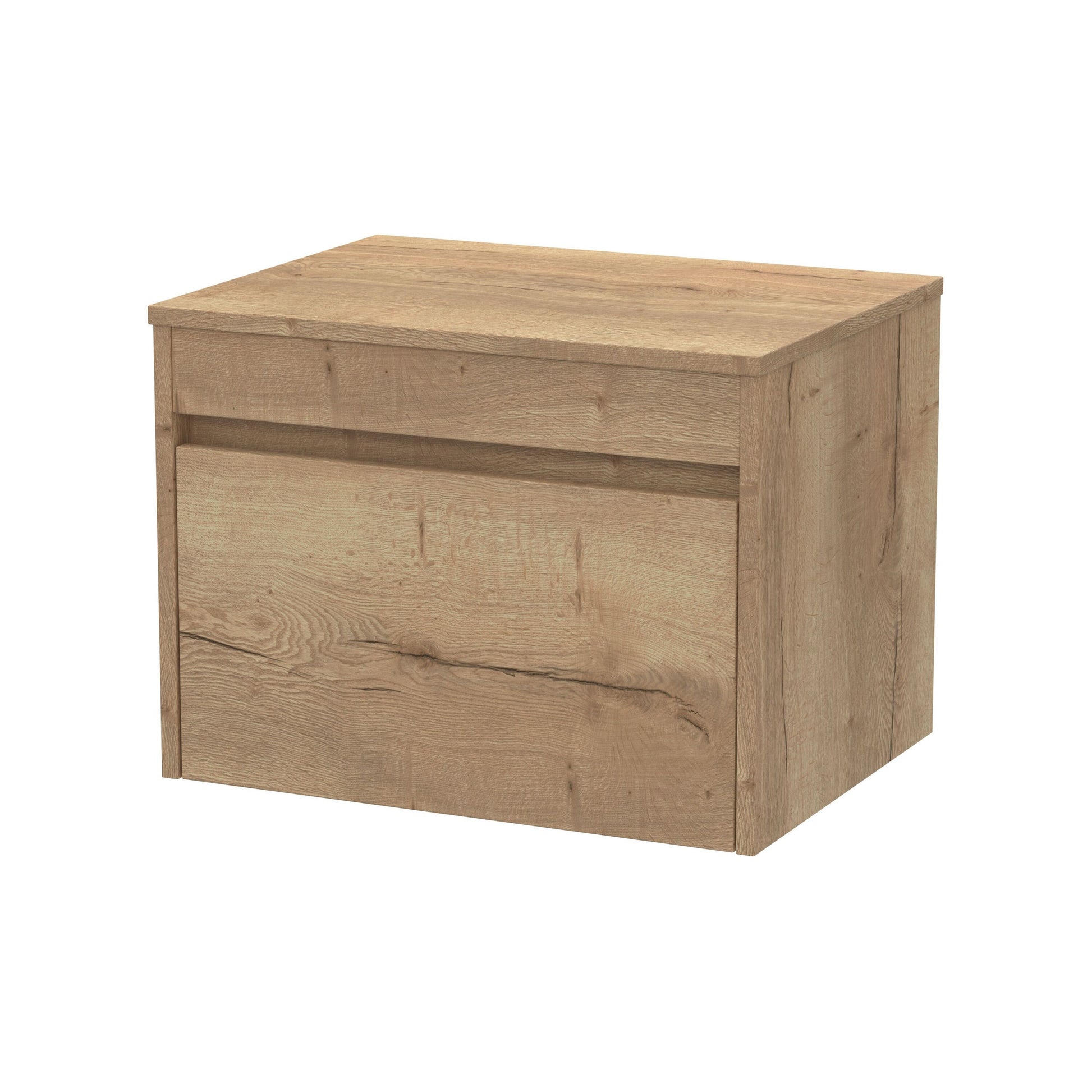 [BFLW1894W] Swainsley Contemporary Wall Hung 1 Drawer Vanity Unit with Laminate Worktop - Choice of Size and Colour - Cutout