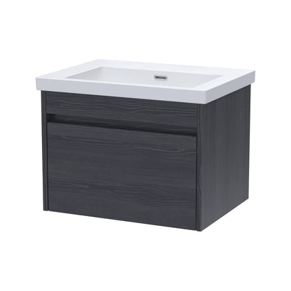 [BFLW2294K] Swainsley Contemporary Wall Hung 1 Drawer Vanity Unit with 0 Tap Hole Fireclay Basin - Choice of Size and Colour - Cutout