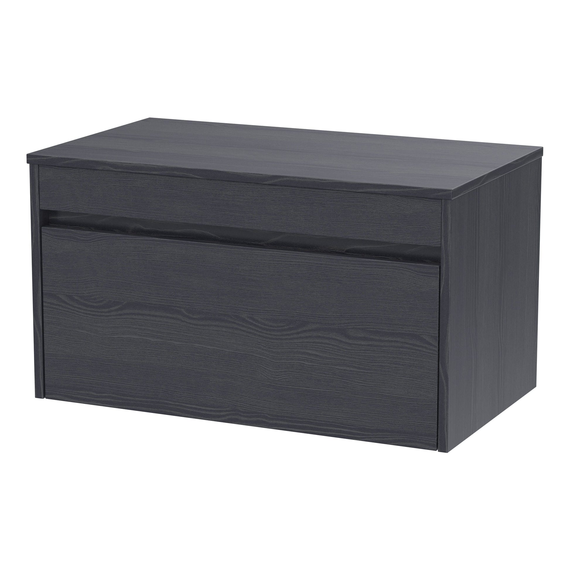 [BFLW2296W] Swainsley Contemporary Wall Hung 1 Drawer Vanity Unit with Laminate Worktop - Choice of Size and Colour - Cutout