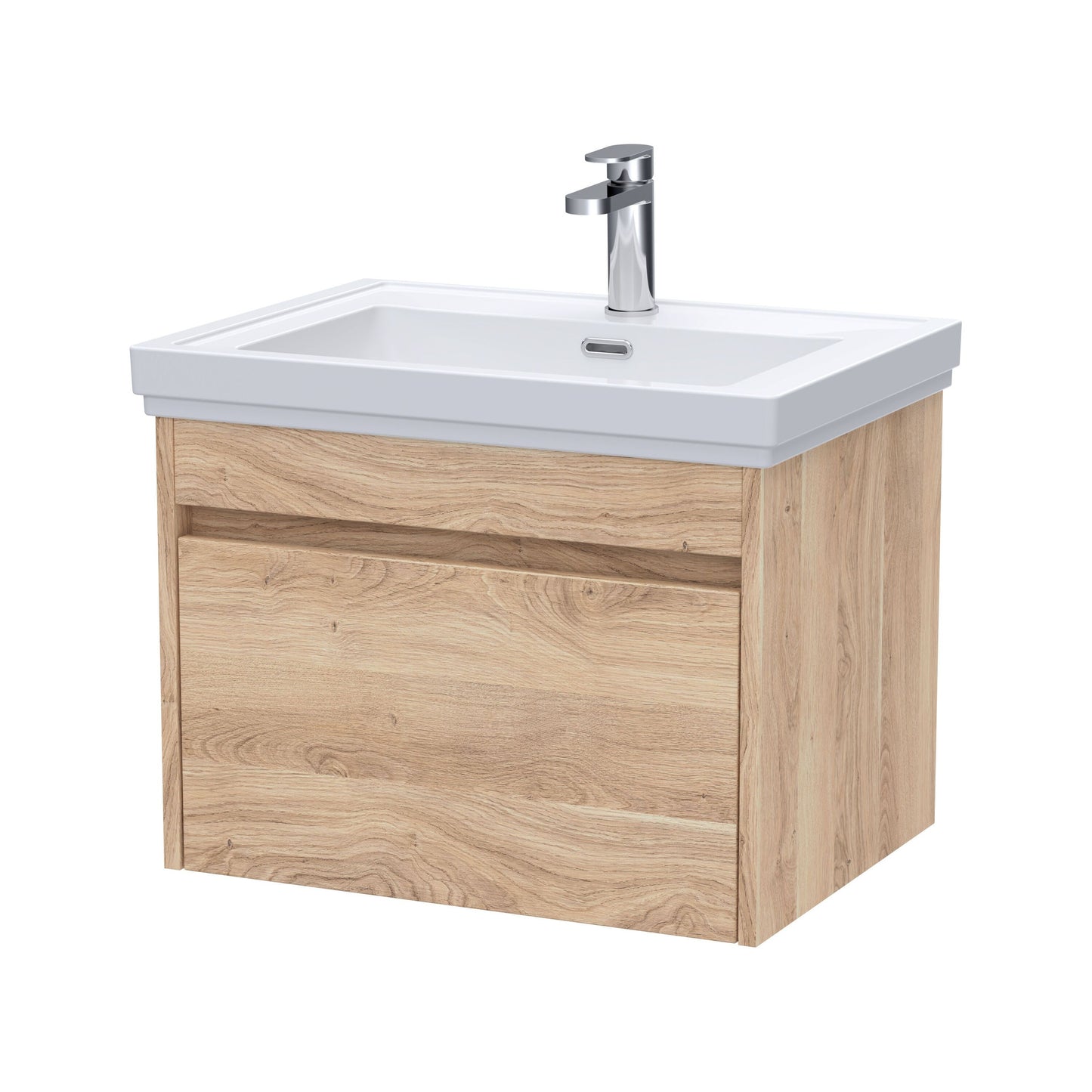 [BFLW3094A] Swainsley Contemporary Wall Hung 1 Drawer Vanity Unit with Traditional 1 Tap Hole Fireclay Basin - Choice of Size and Colour - Cutout
