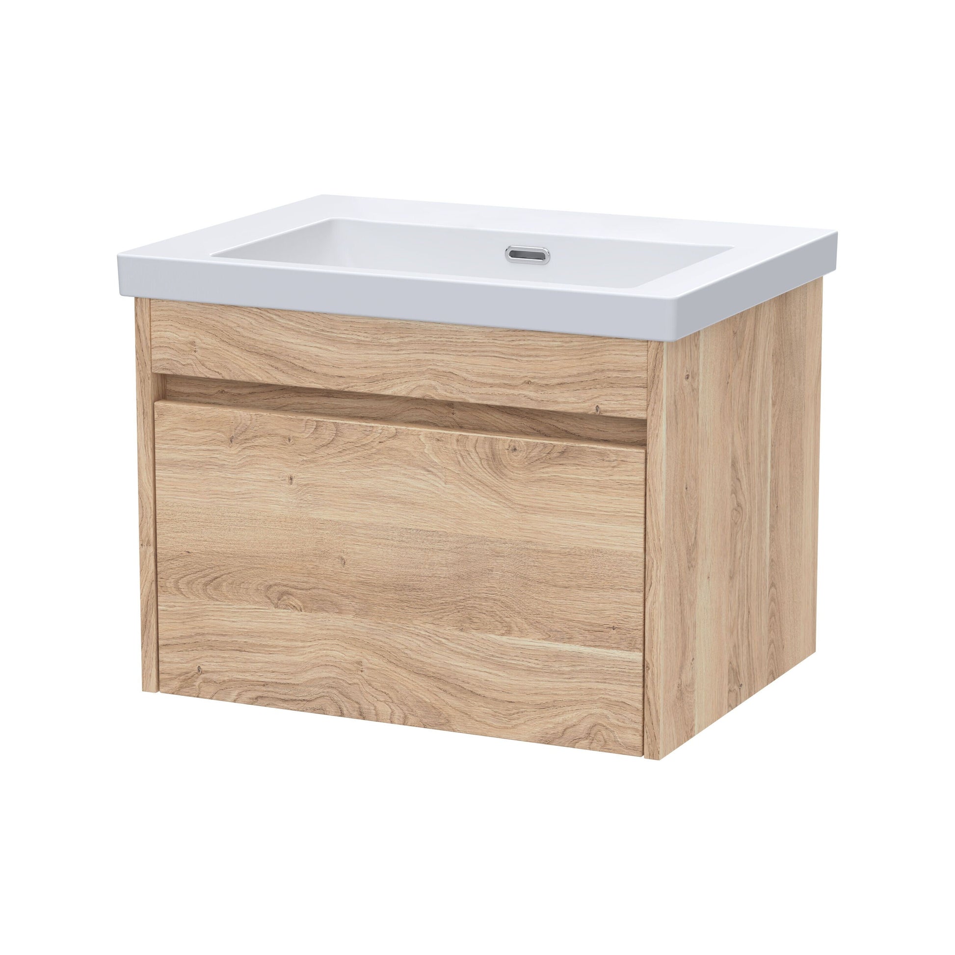 [BFLW3094K] Swainsley Contemporary Wall Hung 1 Drawer Vanity Unit with 0 Tap Hole Fireclay Basin - Choice of Size and Colour - Cutout