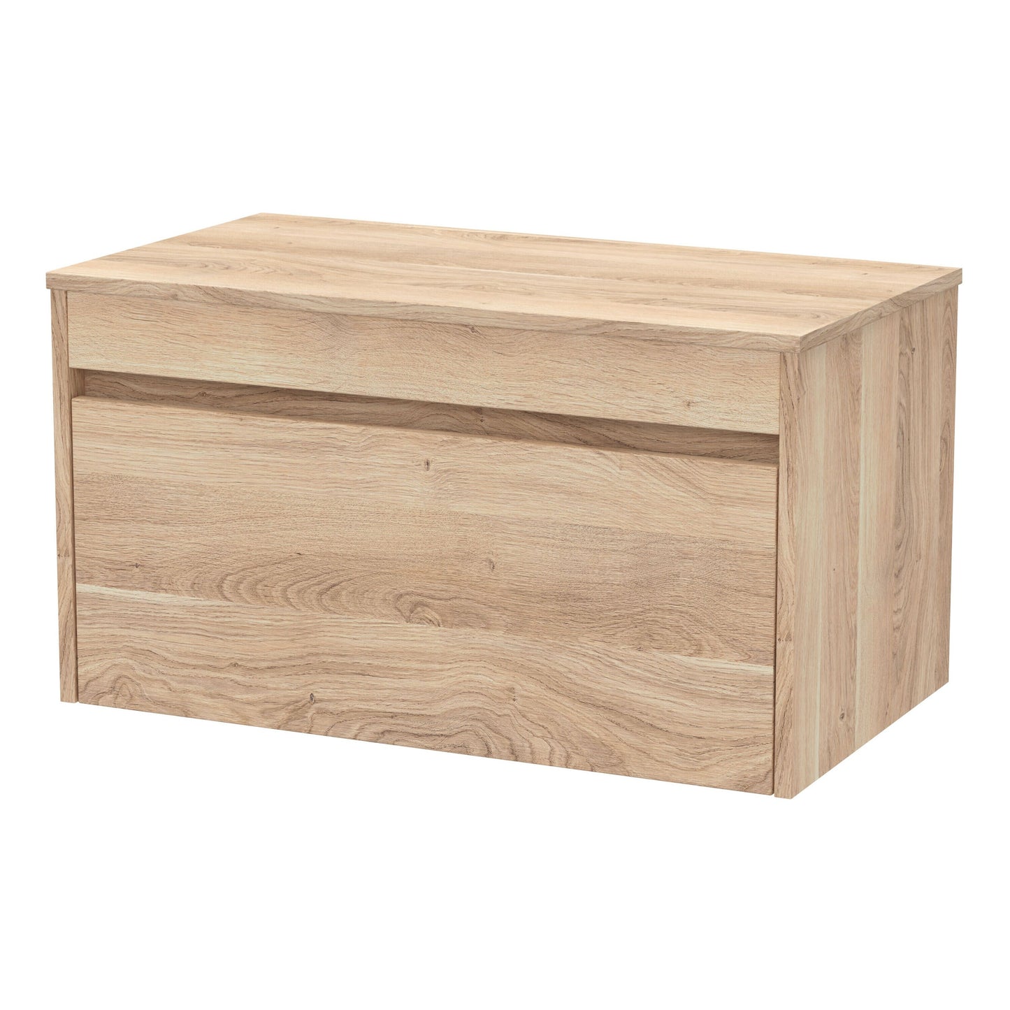 [BFLW3096W] Swainsley Contemporary Wall Hung 1 Drawer Vanity Unit with Laminate Worktop - Choice of Size and Colour - Cutout