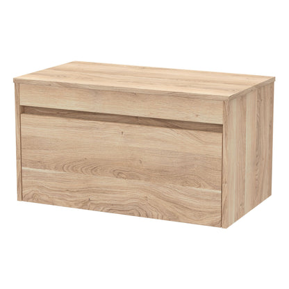 [BFLW3096W] Swainsley Contemporary Wall Hung 1 Drawer Vanity Unit with Laminate Worktop - Choice of Size and Colour - Cutout