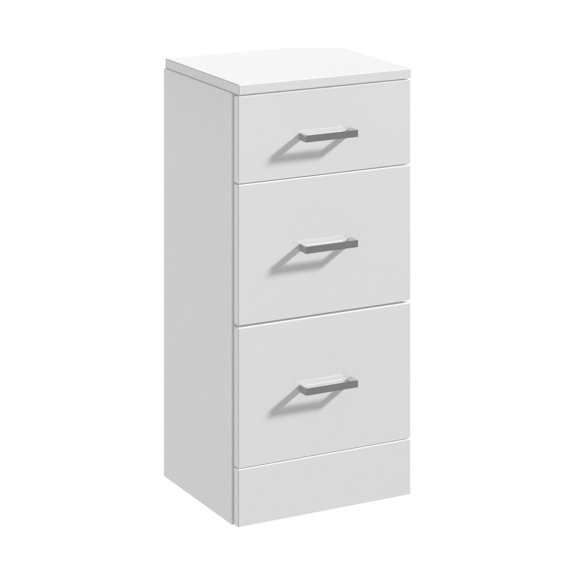 [BFOR135] Slimline 3 Drawer Unit - 350mm - Gloss White - Cutout