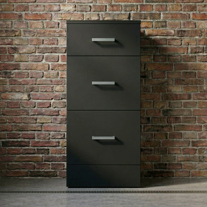 [BFOR1435] Hamstall Modern Bathroom Floor Standing 3 Drawer Unit – 350 x 300mm, Dark Grey - Silo