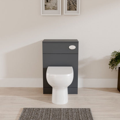 [BFOR1441] Modern Bathroom Floor Standing WC Unit – 500 x 300mm, Dark Grey - Lifestyle 1