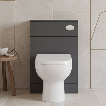 [BFOR1441] Modern Bathroom Floor Standing WC Unit – 500 x 300mm, Dark Grey - Silo