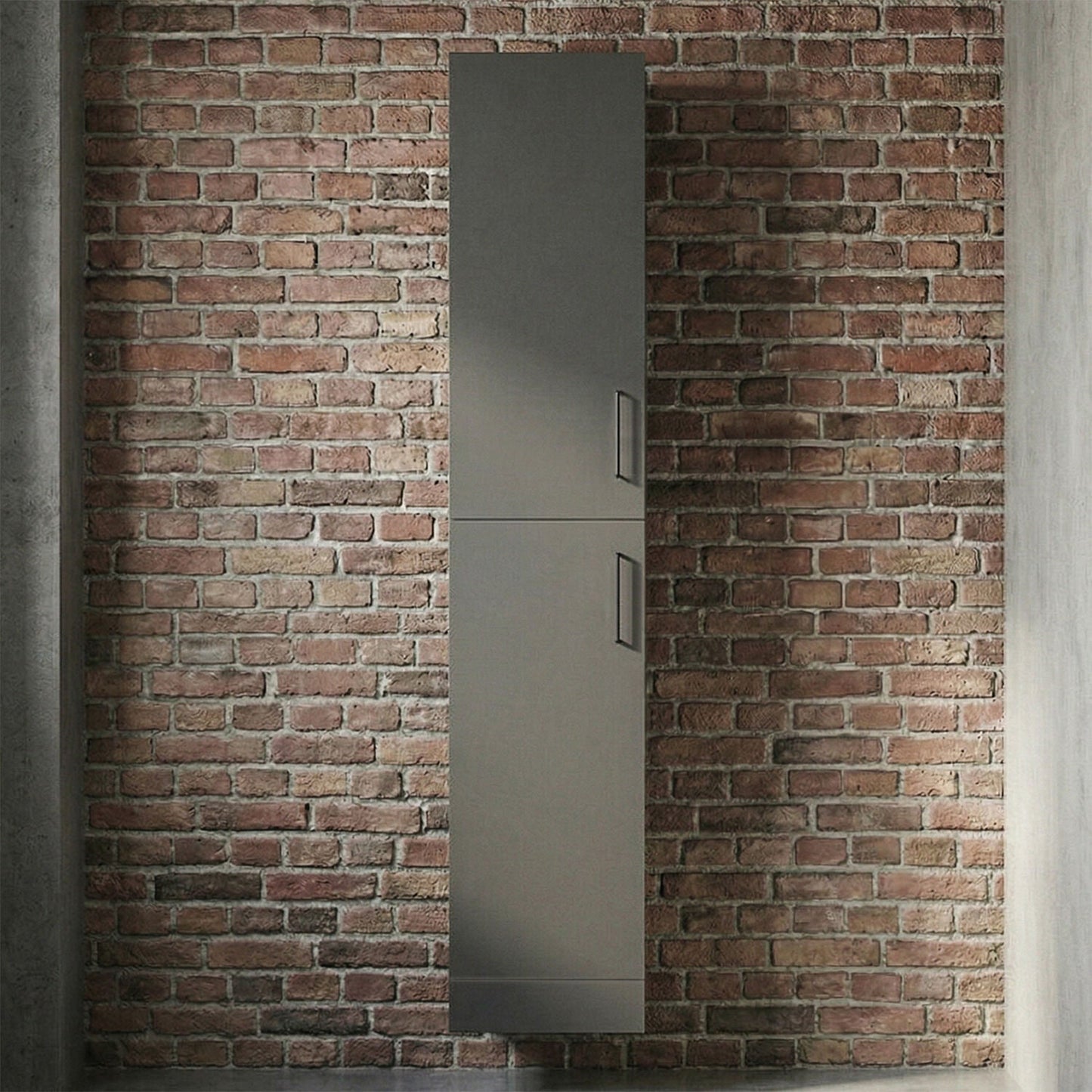 [BFOR1461] Hamstall Modern Bathroom Tall 2-Door Storage Unit – 350 x 300mm, Dark Grey - Silo