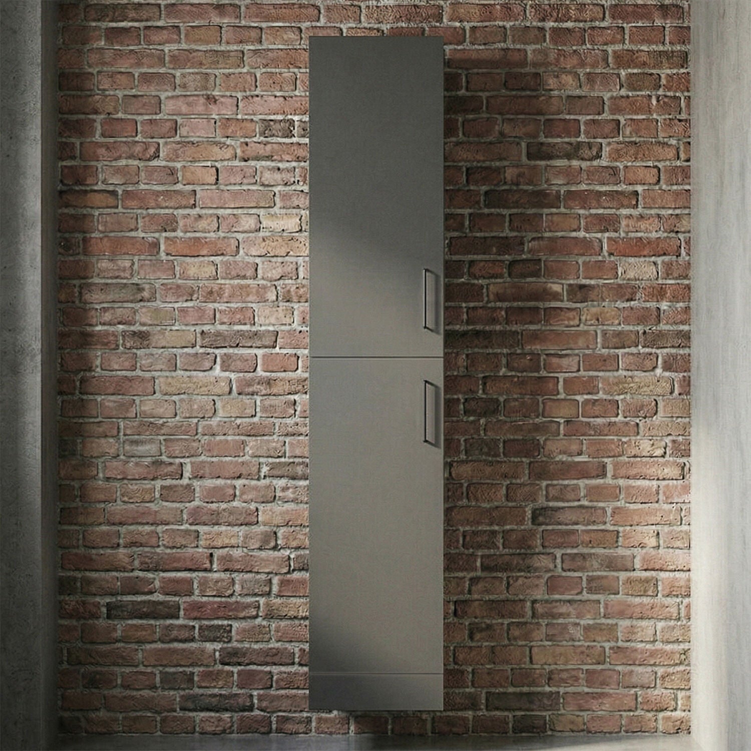 [BFOR1461] Hamstall Modern Bathroom Tall 2-Door Storage Unit – 350 x 300mm, Dark Grey - Silo