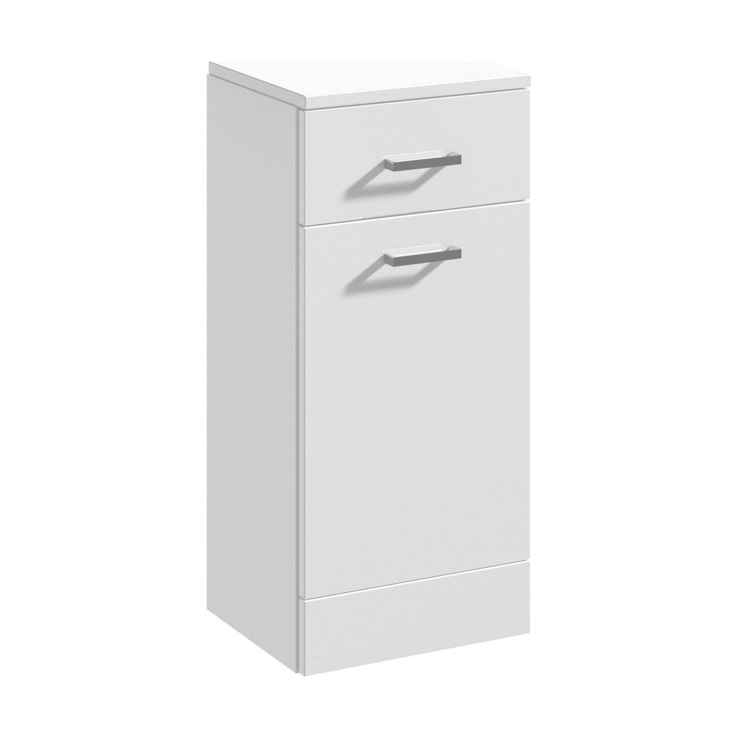 [BFOR154] Floor Standing Bathroom Laundry Basket - 350mm - Gloss White - Cutout