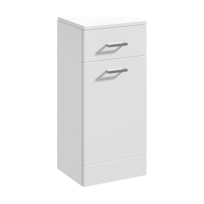 [BFOR154] Floor Standing Bathroom Laundry Basket - 350mm - Gloss White - Cutout