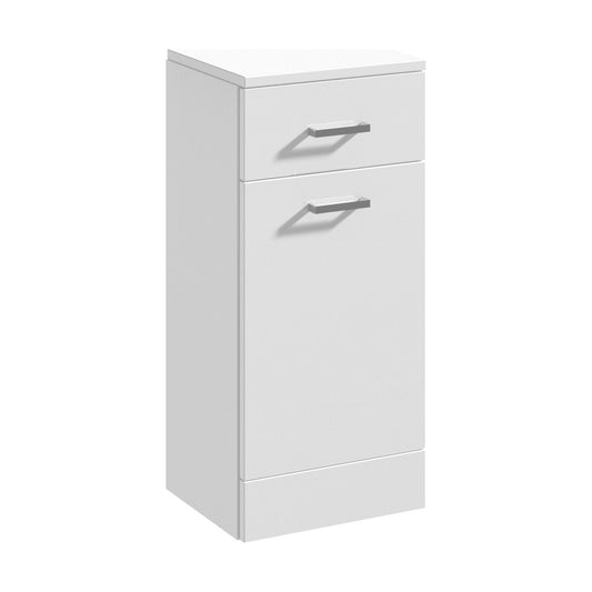 [BFOR154] Floor Standing Bathroom Laundry Basket - 350mm - Gloss White - Cutout