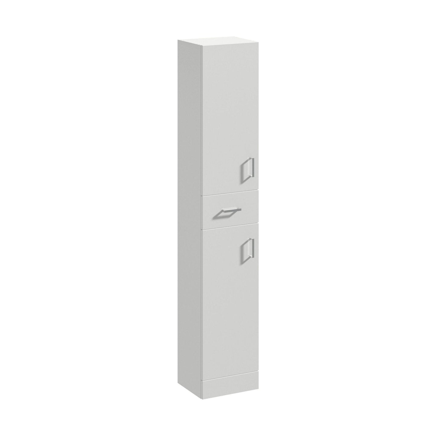 [BFOR464] Orbit Square Tall Floor Standing Bathroom Cabinet Gloss Grey Mist - 350mm - Balterley - Cutout