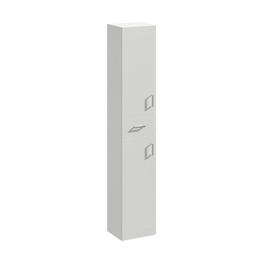 [BFOR464] Orbit Square Tall Floor Standing Bathroom Cabinet Gloss Grey Mist - 350mm - Balterley - Cutout