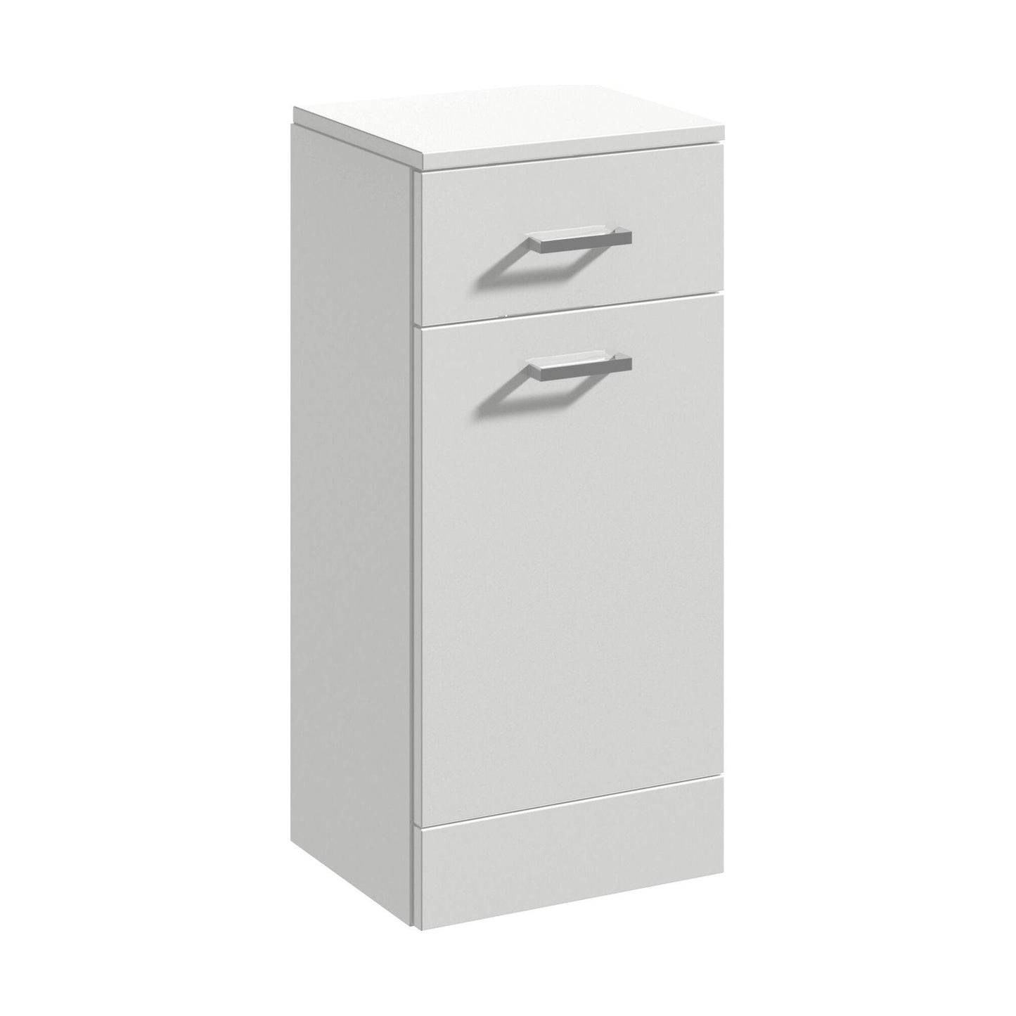 [BFOR472] Orbit Floor Standing Bathroom Square 1 Door 1 Drawer Cupboard - Gloss Grey Mist - 250mm - Balterley - Cutout