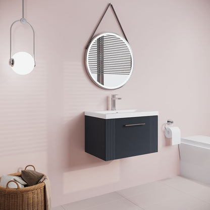 [BFPF1494A] Belvide Partial Fluted 1 Drawer Wall Hung Vanity Unit with Mid-Edge 1 Tap Hole Ceramic Basin - Lifestyle 3