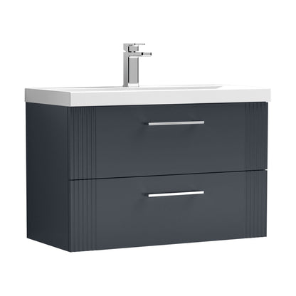 [BFPF1495A] Belvide Partial Fluted 2 Drawer Wall Hung Vanity Unit with Mid-Edge 1 Tap Hole Ceramic Basin - Cutout