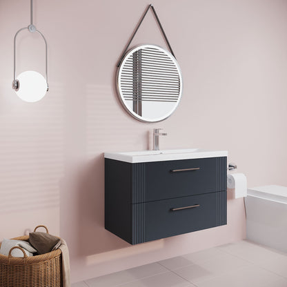 [BFPF1495A] Belvide Partial Fluted 2 Drawer Wall Hung Vanity Unit with Mid-Edge 1 Tap Hole Ceramic Basin - Lifestyle 3