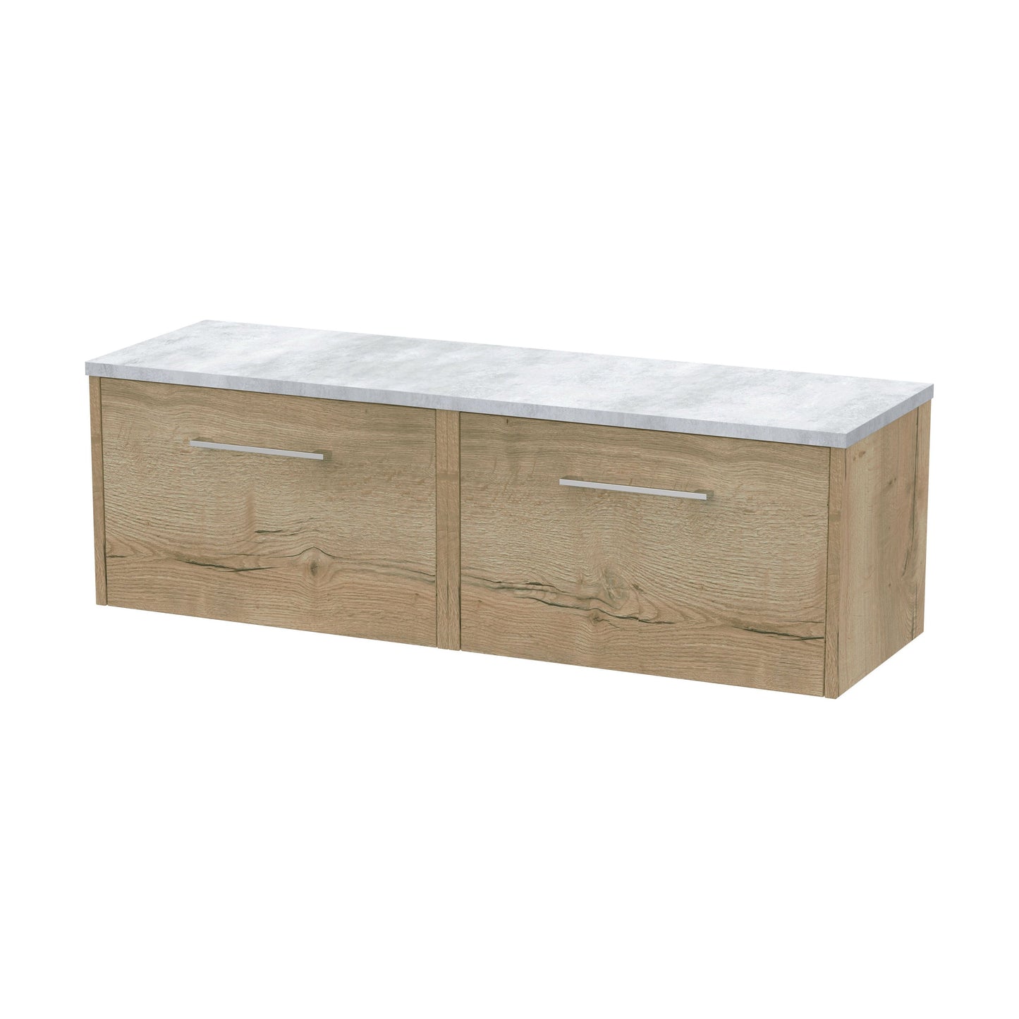 [BFPF1822LBG2] Winshill Contemporary Wall Hung Vanity Unit with Laminate Worktop, Light Oak, 1200mm - Cutout