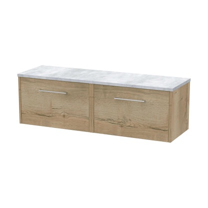 [BFPF1822LBG2] Winshill Contemporary Wall Hung Vanity Unit with Laminate Worktop, Light Oak, 1200mm - Cutout