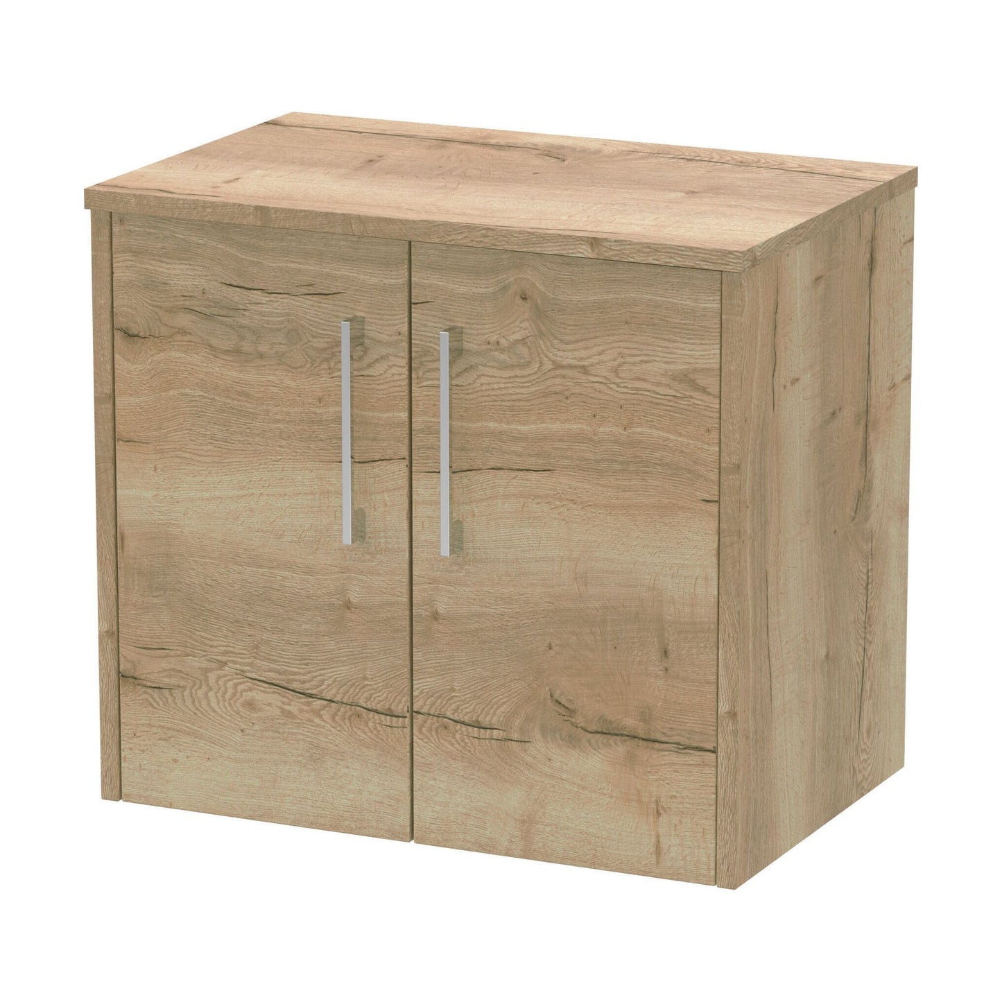 [BFPF1823W] Winshill Contemporary 2 Door Wall Hung Vanity Unit with Worktop, Light Oak, 600mm - Cutout