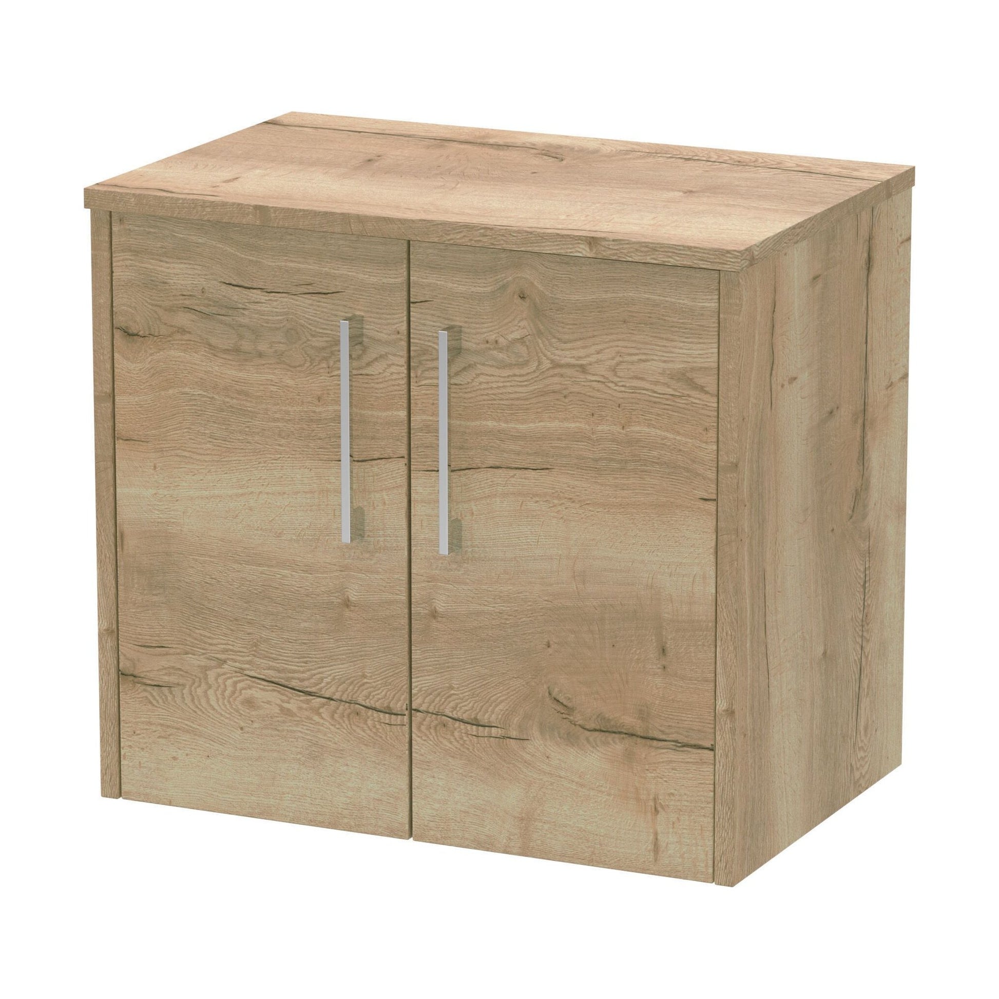 [BFPF1823W] Winshill Contemporary 2 Door Wall Hung Vanity Unit with Worktop, Light Oak, 600mm - Cutout