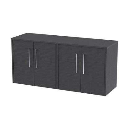 [BFPF2223W2] Winshill Contemporary Wall Hung Vanity Unit with Worktop, Woodgrain Dark Grey, 1200mm - Cutout