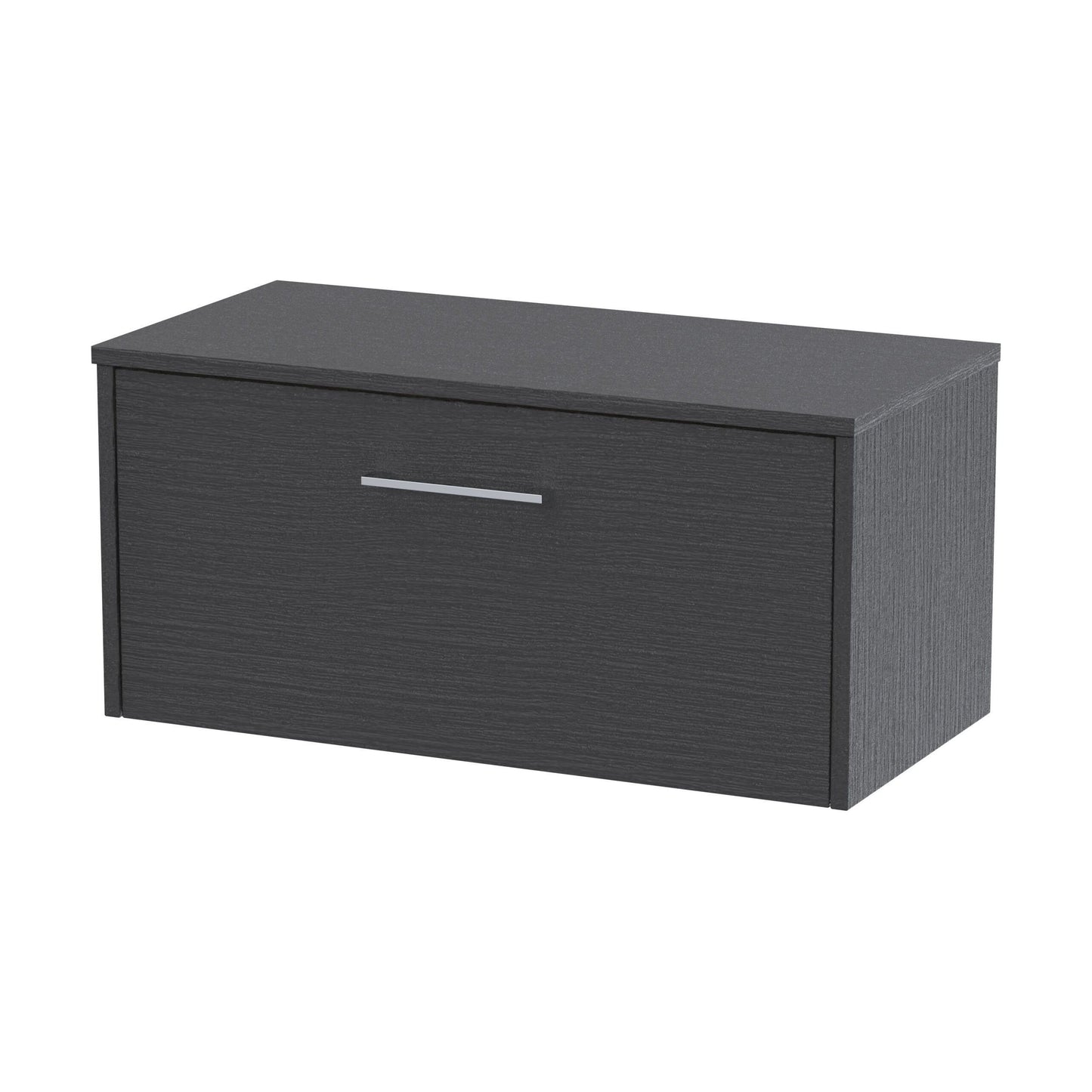 [BFPF2225W] Winshill Contemporary 1 Drawer Wall Hung Vanity Unit with Worktop, Woodgrain Dark Grey, 800mm - Cutout