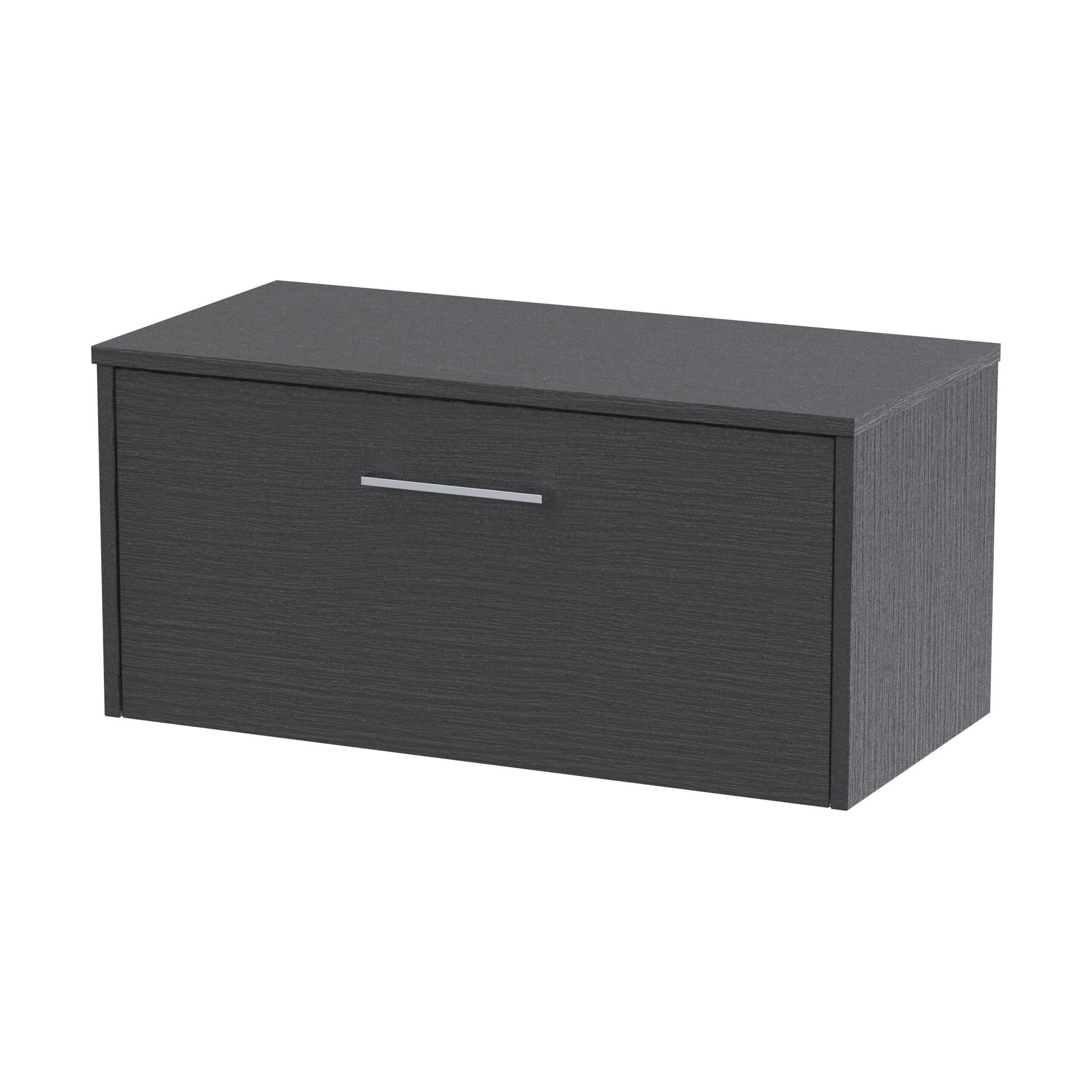 [BFPF2225W] Winshill Contemporary 1 Drawer Wall Hung Vanity Unit with Worktop, Woodgrain Dark Grey, 800mm - Cutout