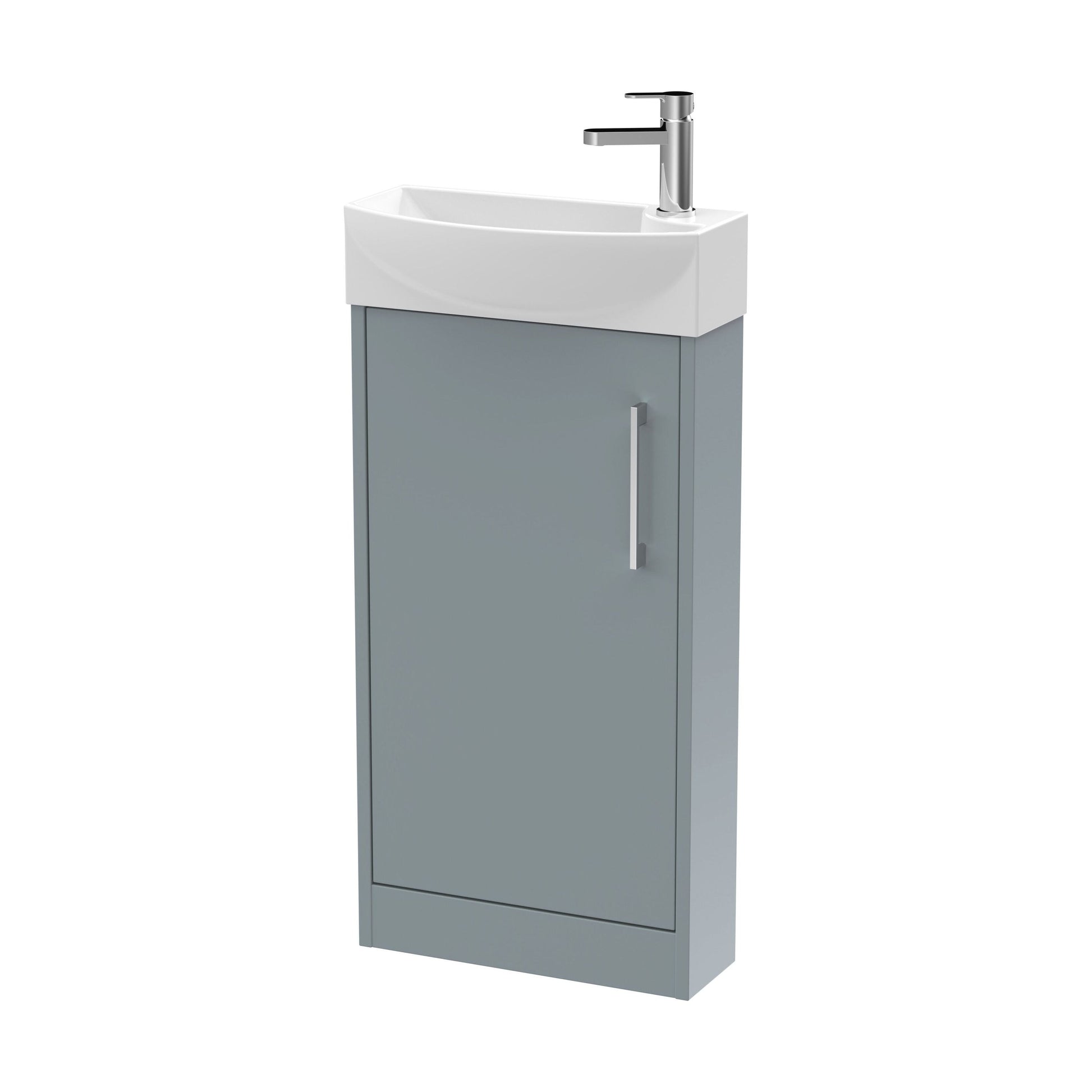 [BFPF2321L] Winshill Contemporary 1 Door Left-Hand Floor Standing Cloakroom Vanity Unit with Basin, Grey, 440mm - Cutout