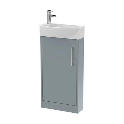 [BFPF2321R] Winshill Contemporary 1 Door Right-Hand Floor Standing Cloakroom Vanity Unit with Basin, Grey, 440mm - Cutout