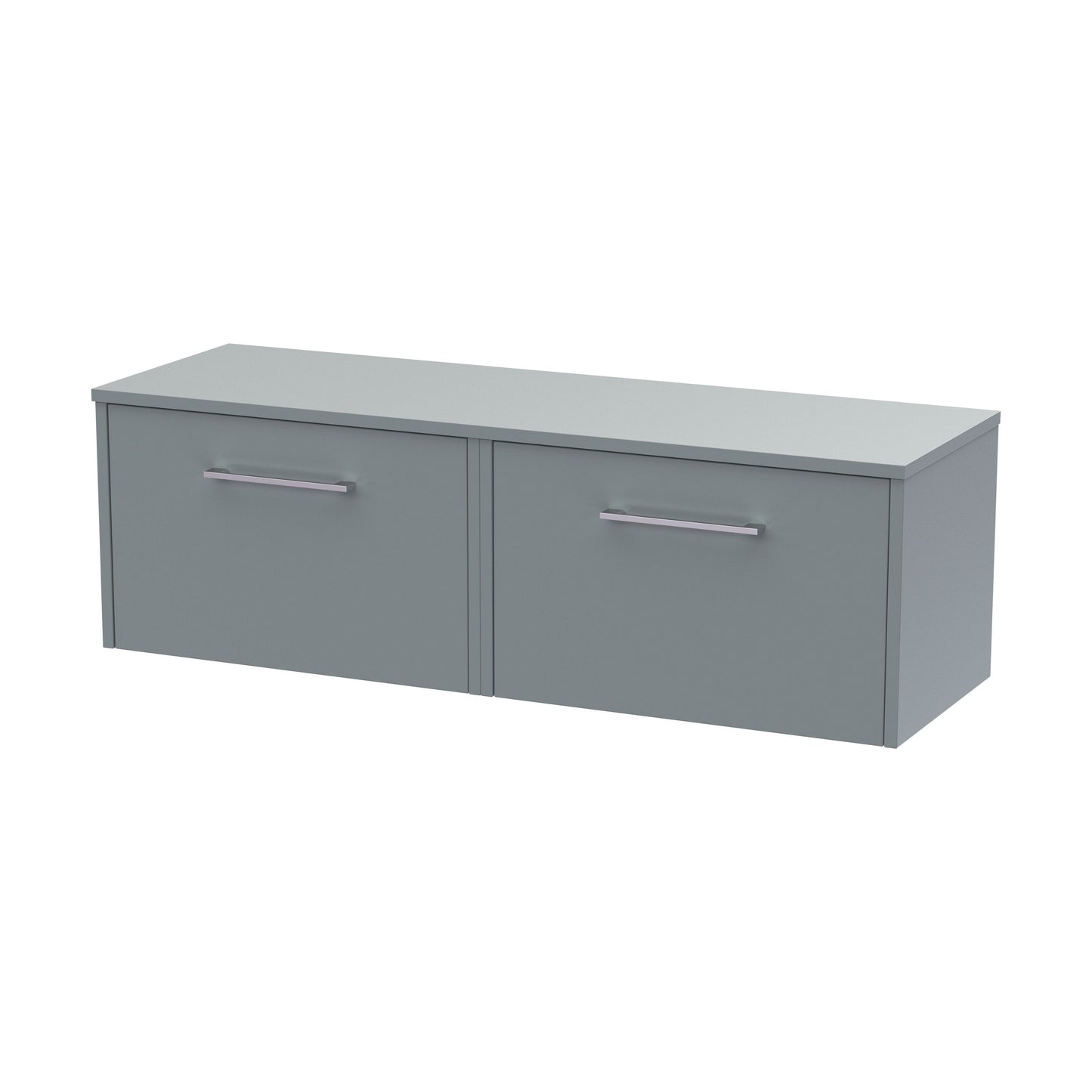 [BFPF2322W2] Winshill Contemporary 2 Drawer Wall Hung Vanity Unit with Worktop, Grey, 1200mm - Cutout