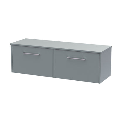 [BFPF2322W2] Winshill Contemporary 2 Drawer Wall Hung Vanity Unit with Worktop, Grey, 1200mm - Cutout