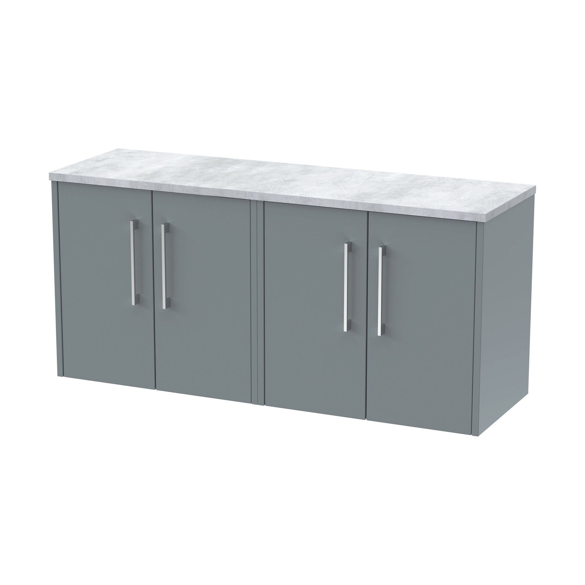 [BFPF2323LBG2] Winshill Contemporary 2 Door Wall Hung Vanity Unit with Laminate Worktop, Grey, 1200mm - Cutout