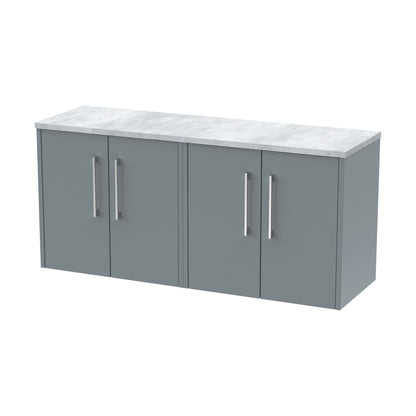[BFPF2323LBG2] Winshill Contemporary 2 Door Wall Hung Vanity Unit with Laminate Worktop, Grey, 1200mm - Cutout