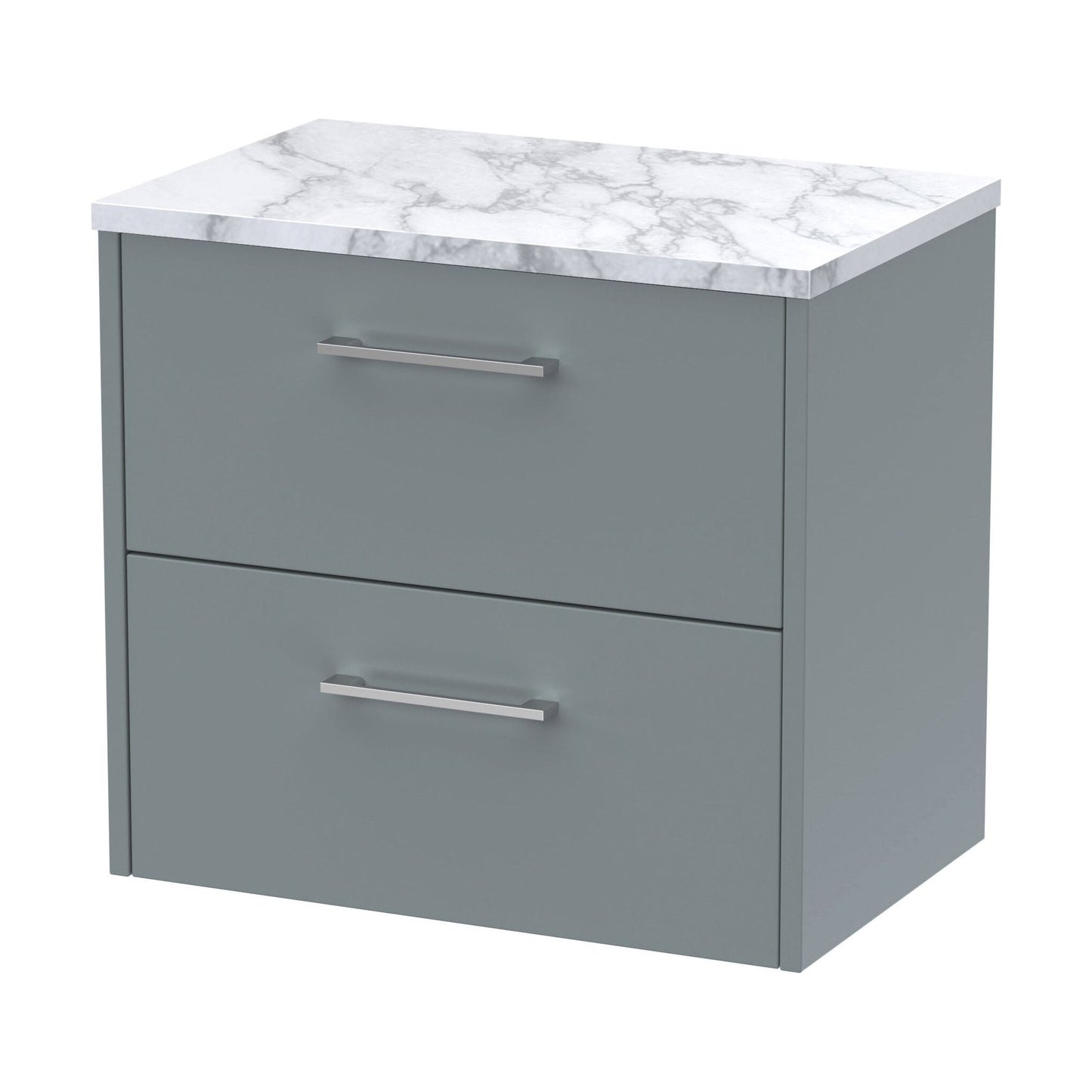 [BFPF2324LCM] Winshill Contemporary 2 Drawer Wall Hung Vanity Unit with Laminate Worktop, Grey, 600mm - Cutout