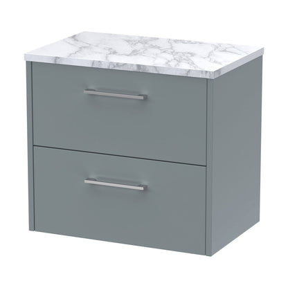 [BFPF2324LCM] Winshill Contemporary 2 Drawer Wall Hung Vanity Unit with Laminate Worktop, Grey, 600mm - Cutout