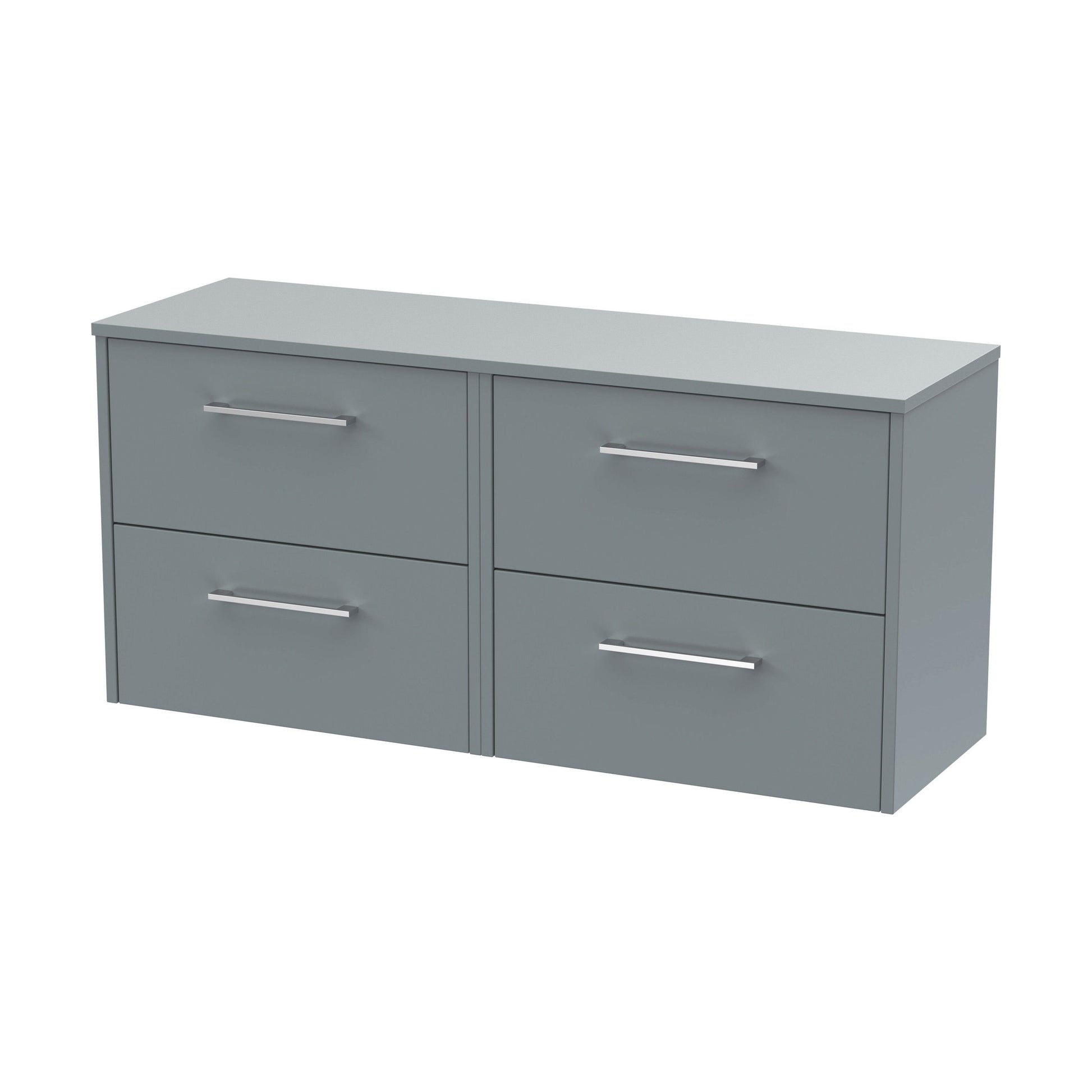 [BFPF2324W2] Winshill Contemporary 4 Drawer Wall Hung Vanity Unit with Worktop, Grey, 1200mm - Cutout