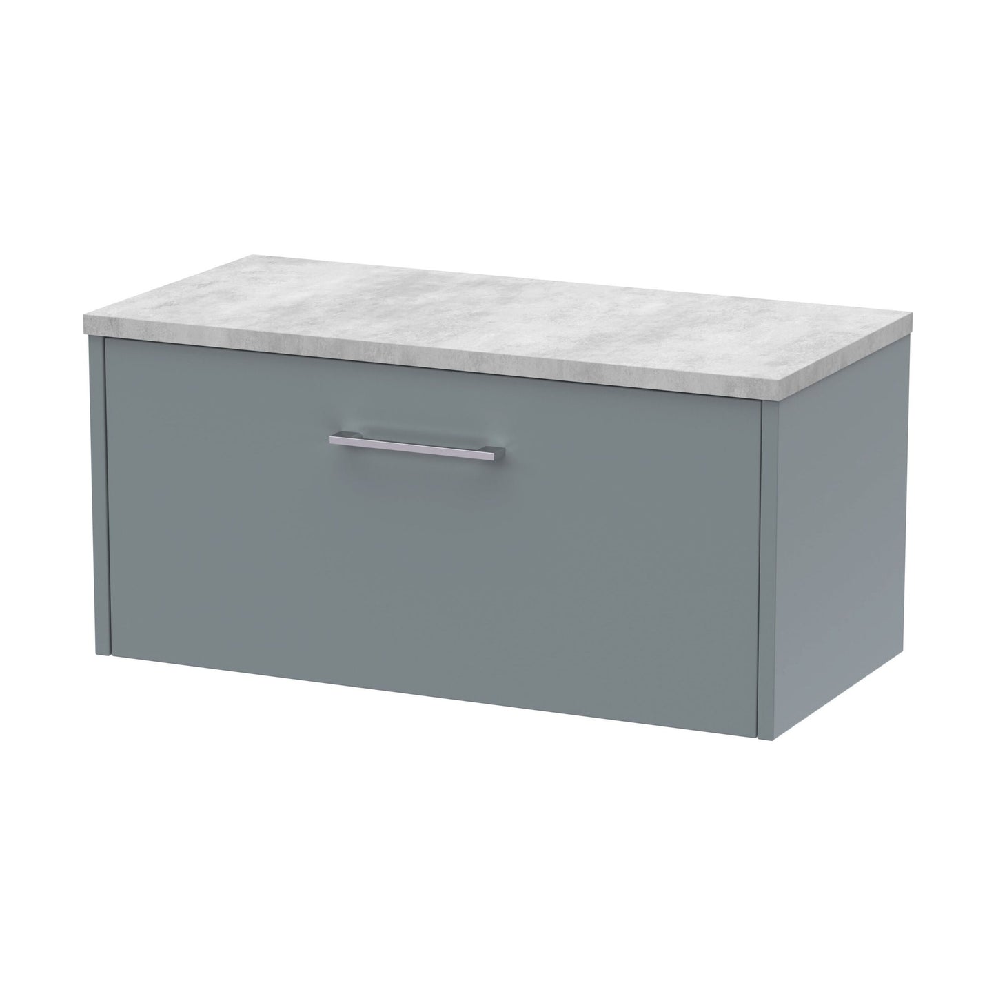 [BFPF2325LBG] Winshill Contemporary 1 Drawer Wall Hung Vanity Unit with Laminate Worktop, Grey, 800mm - Cutout