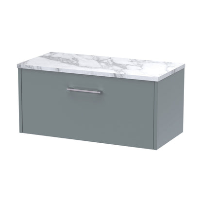 [BFPF2325LCM] Winshill Contemporary Wall Hung Vanity Unit with Laminate Worktop, Grey, 800mm - Cutout