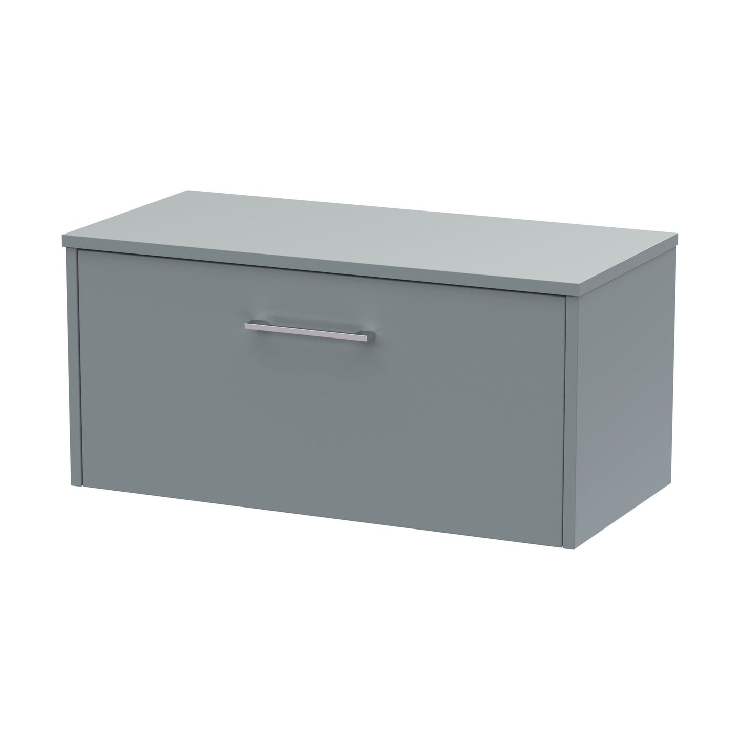 [BFPF2325W] Winshill Contemporary 1 Drawer Wall Hung Vanity Unit with Worktop, Grey, 800mm - Cutout