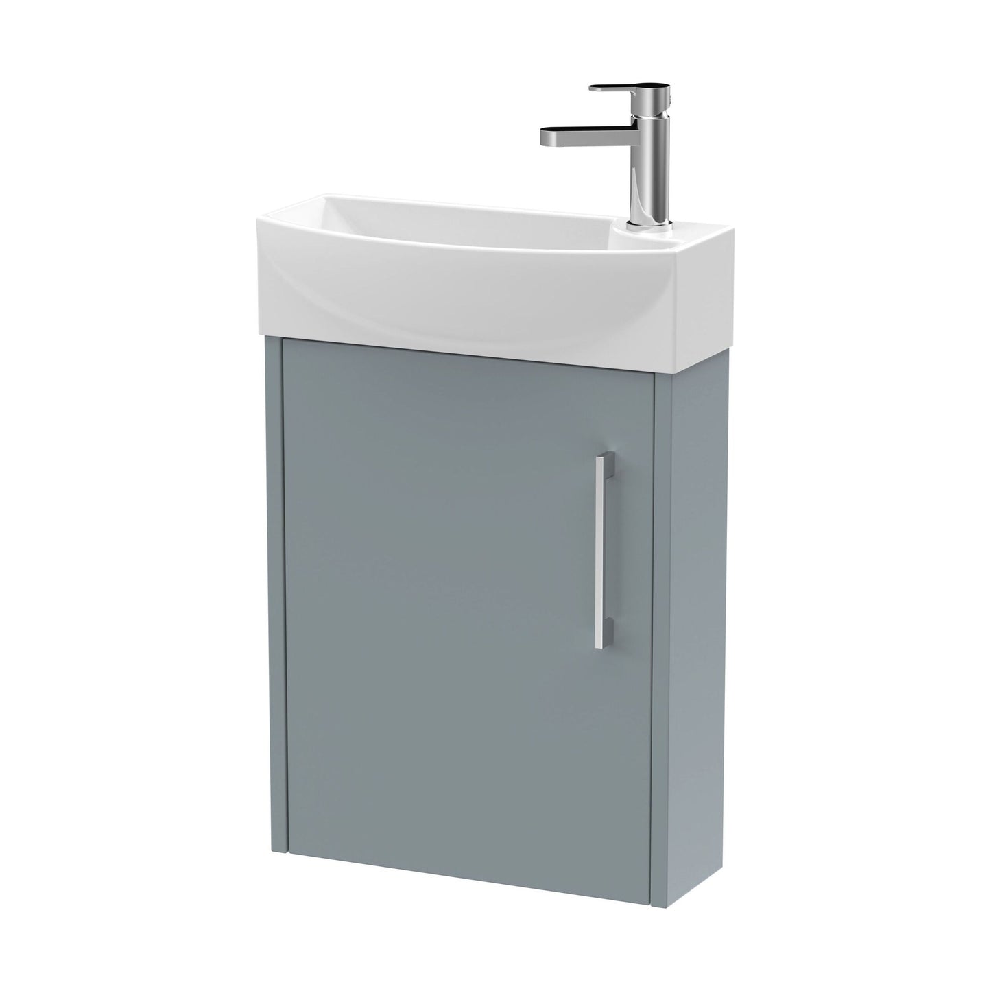 [BFPF2361L] Winshill Contemporary 1 Door Left-Hand Wall Hung Cloakroom Vanity Unit with Basin, Grey, 440mm - Cutout