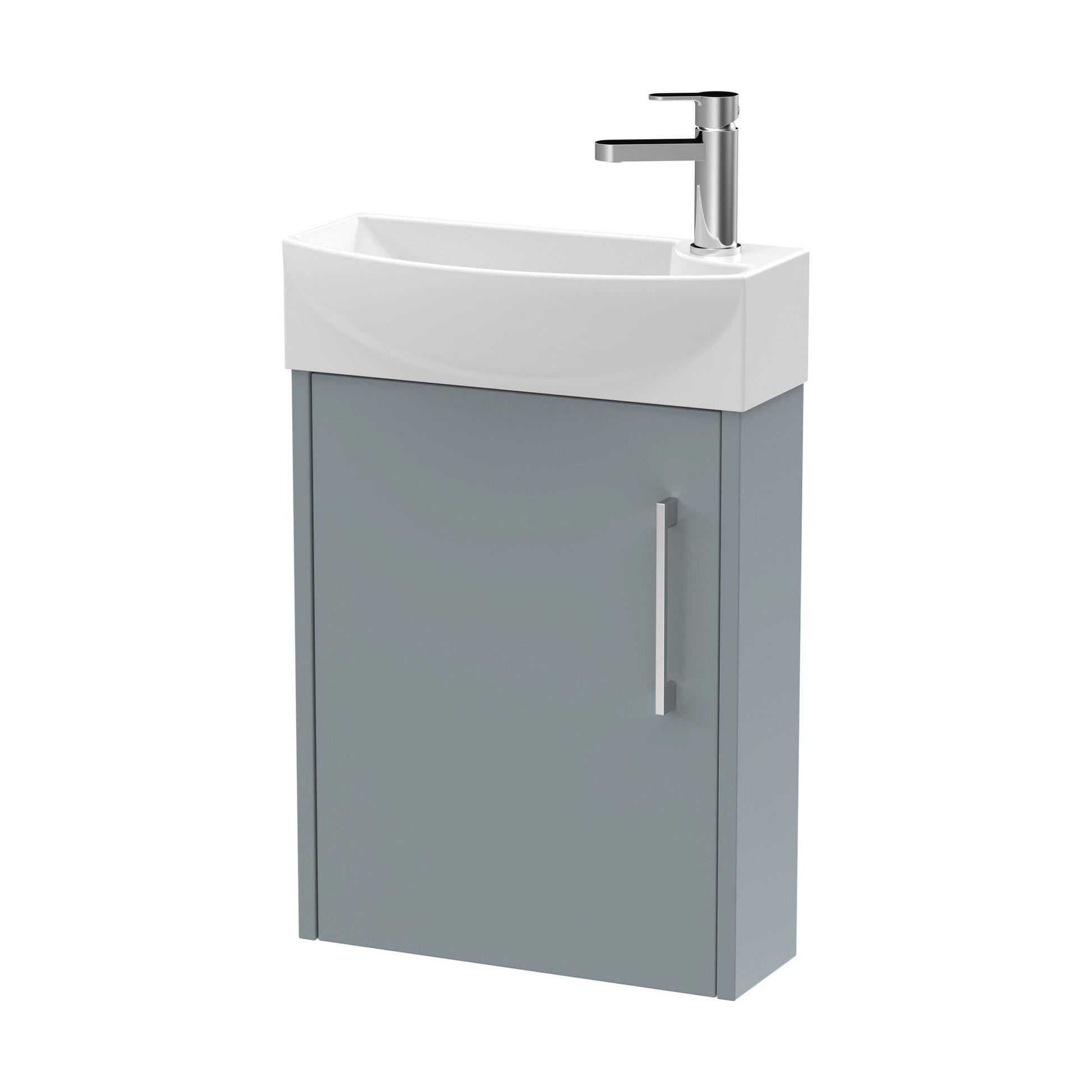 [BFPF2361L] Winshill Contemporary 1 Door Left-Hand Wall Hung Cloakroom Vanity Unit with Basin, Grey, 440mm - Cutout