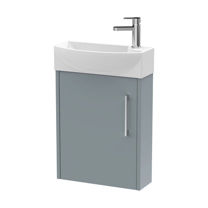 [BFPF2361L] Winshill Contemporary 1 Door Left-Hand Wall Hung Cloakroom Vanity Unit with Basin, Grey, 440mm - Cutout